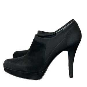 Stuart Weitzman Black Suede Platform Stiletto Booties - Size 8M - Made in Spain